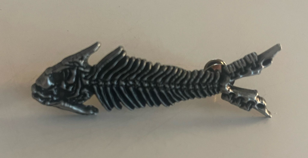 3D Metal Pin " Fischgräte "